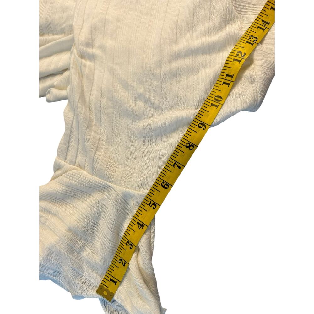 FP Beach Ivory Sweet Rose Ribbed Ruffle Tunic - Size S - Picture 7 of 11